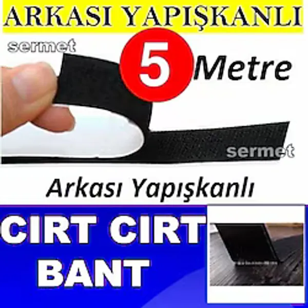 5 Metre Arkası Yapışkanlı Cırt Cırt - Kaliteli Cırt Bant -En: 2Cm