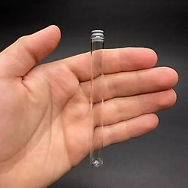 5 ml Cam Deney Tüpü 10 Cm, Gri Kauçuk Tıpalı 5 cc Cam Tüp x 10 Adet