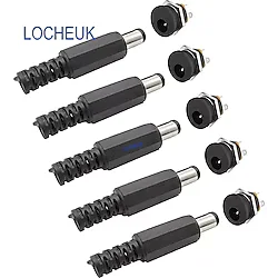 5 Set 2.1Mm Erkek Jak Fiş +Dc Vidalı Dişi Şase Power Jack Seti