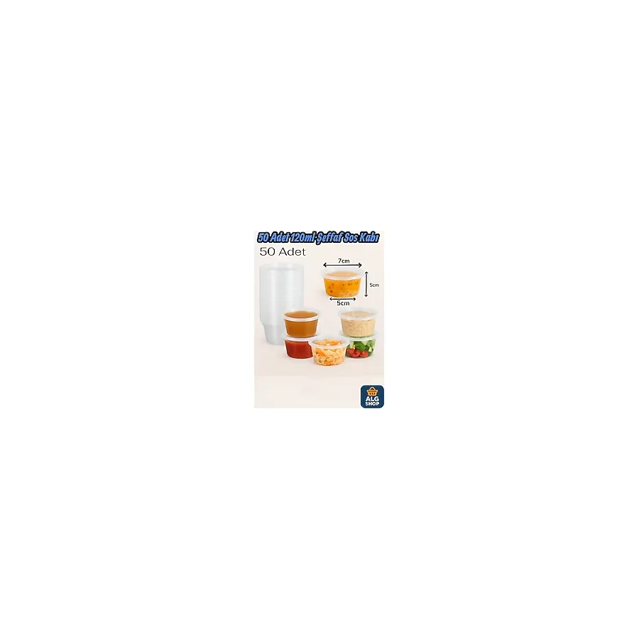 50 Adet Sızdırmaz 120 ml Mini Saklama Kabı Sosluk Buzluk Kabı, Et Suyu, Kemik Suyu, Sos Kabı Mutfak