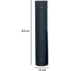 50 Cm Siyah Mat Emaye Soba Baca Borusu (Somine Icin Uygun)