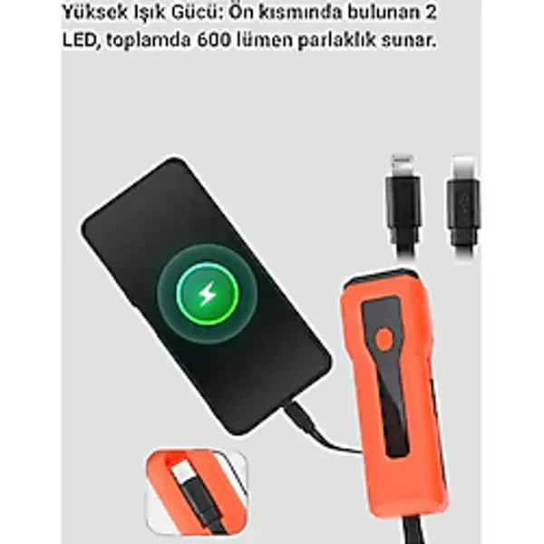 5000 Mah Bataryalı Bisiklet Farı Cob Çakar Çok Fonksiyonlu Yeni Nesil