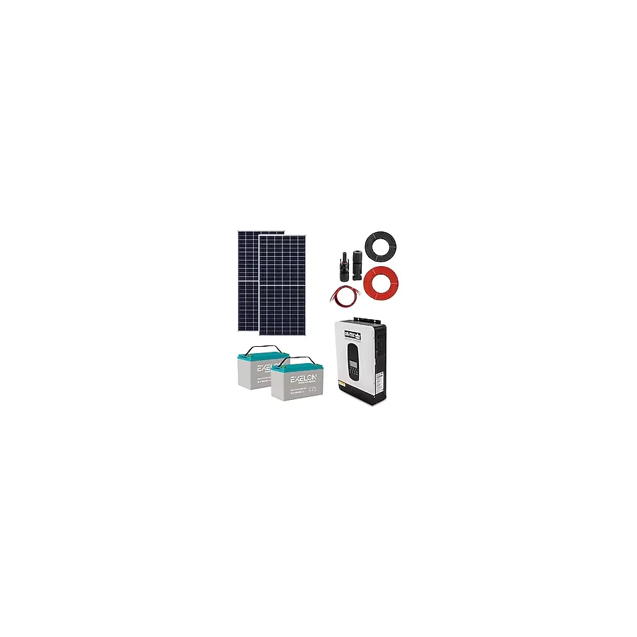 5000 Watt Tv Büyük Buzdolabı Solar Paketi 550w Güneş Paneli 1.6kw İnverter 200ah Jel Akü