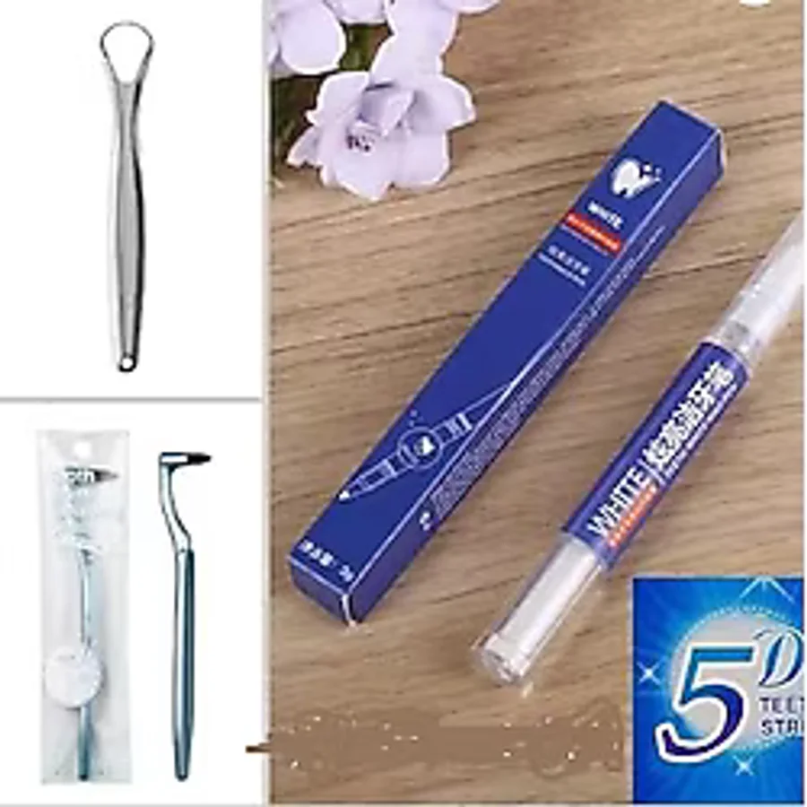5D WHITE Diş Beyazlatma lej Kalemi 1 Adet +diş taşı temizleme 1 adet + dil temizleme 1 adet