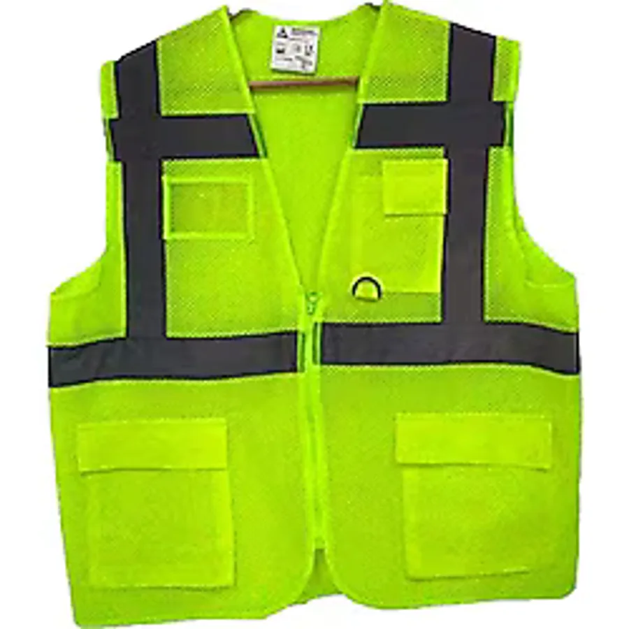 5DM-Fileli Cepli Reflektörlü İkaz Yeleği - Mühendis (XL beden) - Sarı