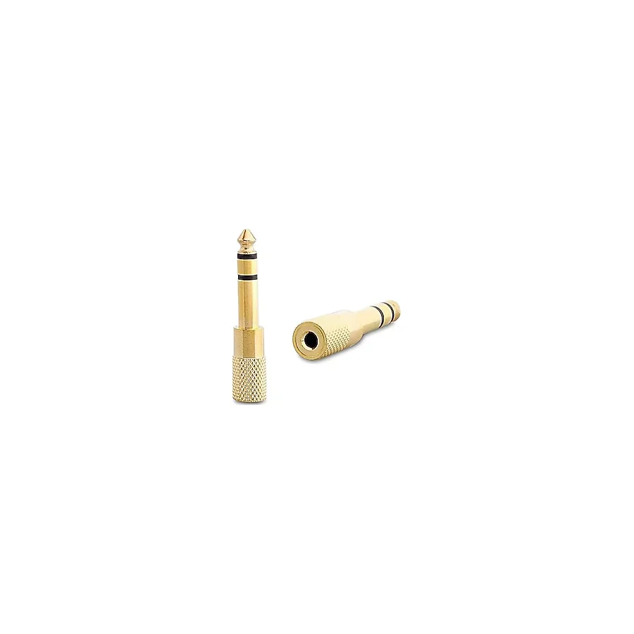6.3 Mm Stereo Erkek-3.5 Mm Stereo Dişi Sarı Metal Gold Jack Fiş Çevirici