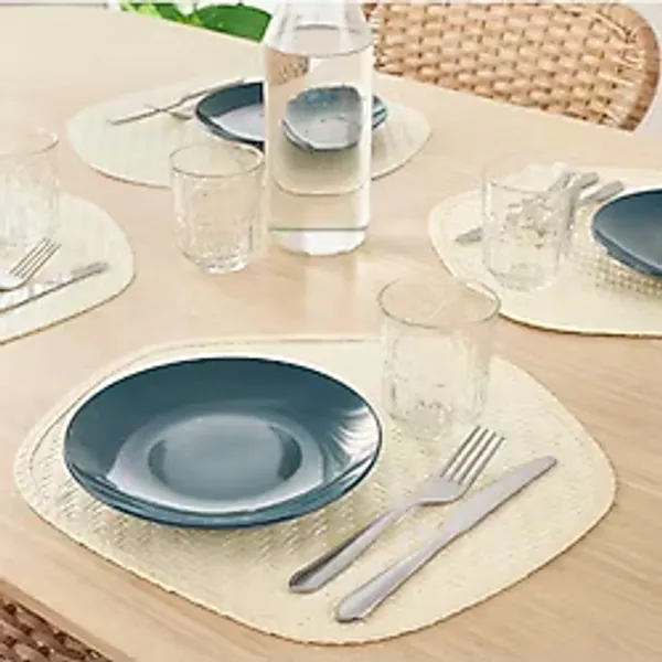 6 Adet Amerikan Servis, Palmiye Yaprağı MeridyenDukkan 37x35 cm IKEA-Sunumluk Servis