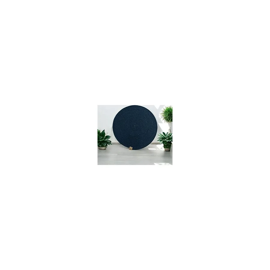 6 Adet Krem Jüt Supla / Amerikan Servis Lux Sunum Tabak Altlığı - 32 x 32 cm - Lacivert