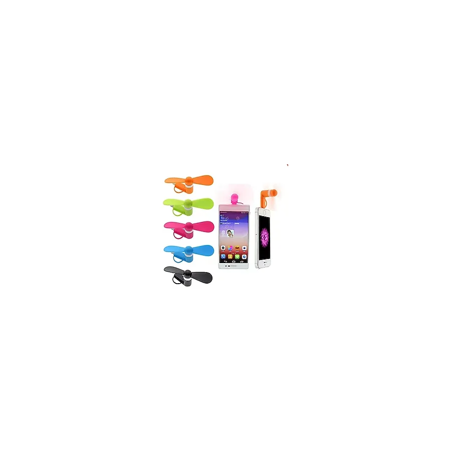 6 Adet Mini Cep Telefonu Fanı - Renkli ve Güçlü Fan iPhone, iPad, Android Akıllı Telefon, Tablet ile Uyumlu - Cep Telefonu Yaz Aksesuarları (2'si 1 arada)