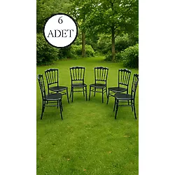 6 Adet Miray Siyah Sandalye / Balkon-Bahçe-Mutfak