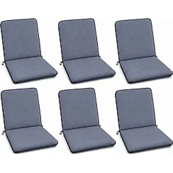 6 Adet Rattan Arkalıklı Sandalye Minderi (Kalınlık 4cm)-Primer Koyu Gri Yeni