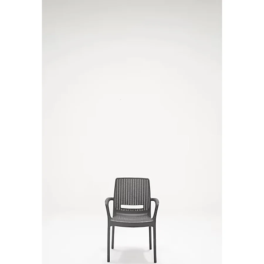 6 Adet Rattan Lüx Antrasit Sandalye / Balkon-Bahçe-Teras