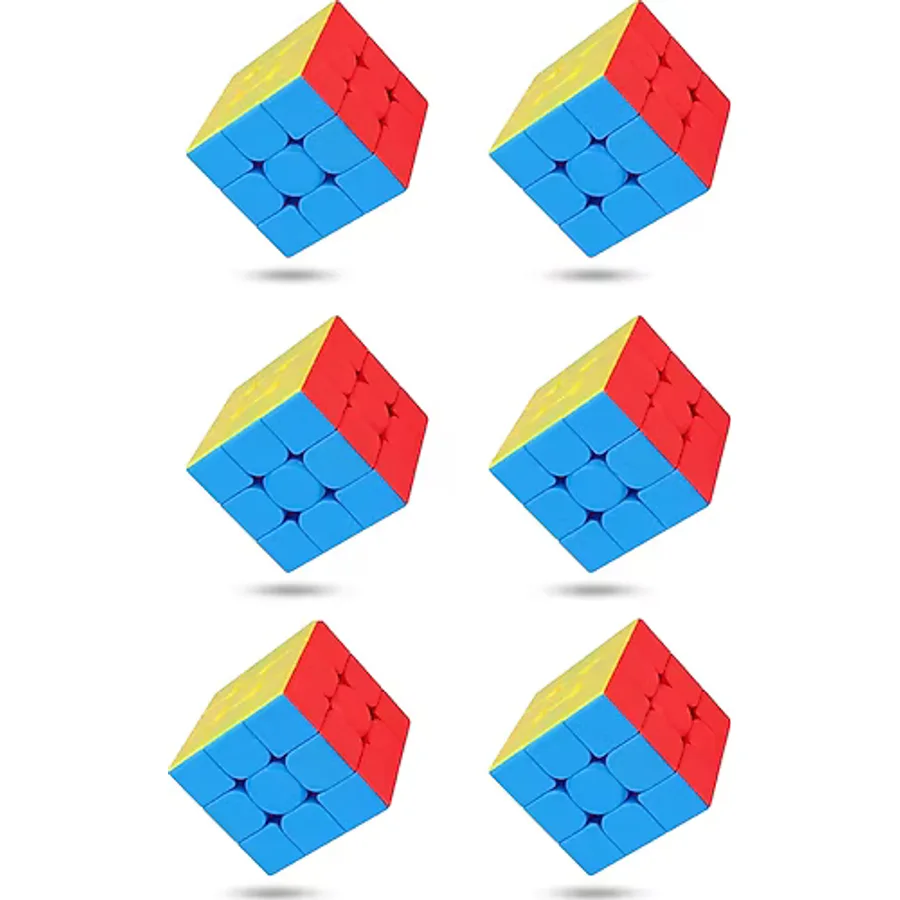 6 Adet Speed Cupe Rubik Küp Zeka Küpü 3x3 Canlı Renkler Hız Küpü,fidget Oyuncak Seyahat Zeka Oyunu