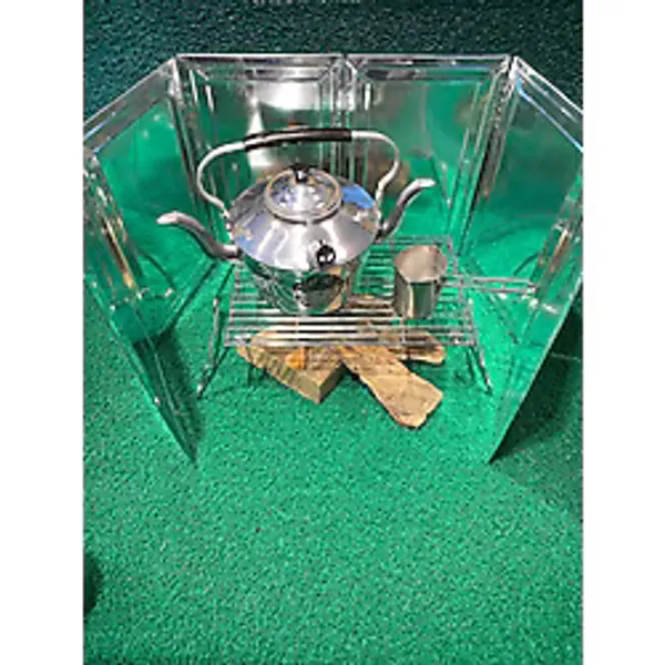 6 Kanatlı Büyük Boy Kamp Metal Rüzgar Kesici Rüzgarlık - Yağ Sıçratmaz Ocak Arkası Koruyucu 145X38 CM
