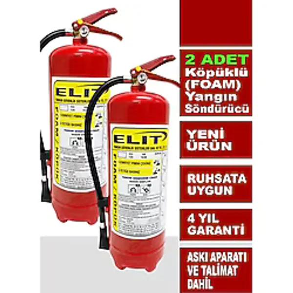 6 Kg Köpüklü Yangın Söndürme Tüpü Askı Aparatı Ve Talimat Dahil Ruhsata Uygun 2'Li Paket