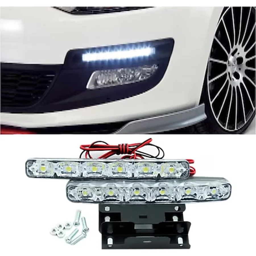 6 Ledli Gündüz Farı Gündüz Ledi DRL Led Lamba 18W Su Geçirmez