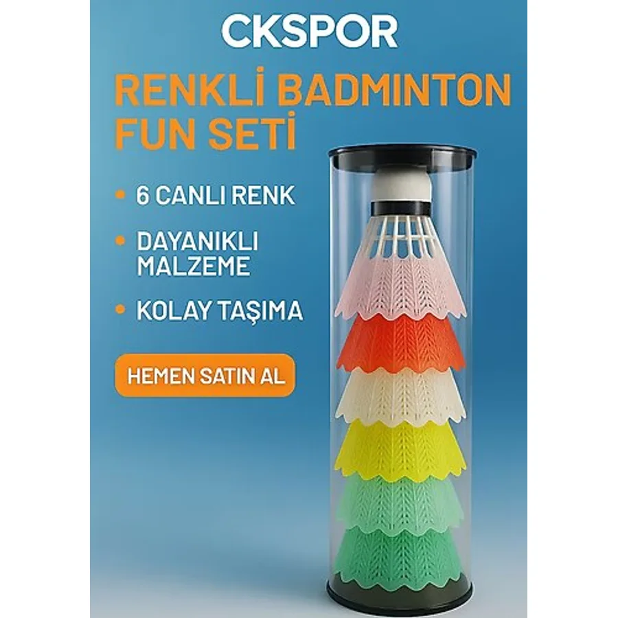 6 Lı Badminton Topu Renkli Mantar Başlı Badminton Topu