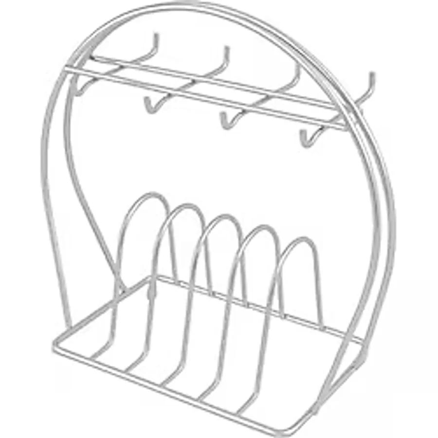 6'lı Fincan Askılığı - Metal Tabak ve Fincan Düzenleyici Stand, Paslanmaz, Şık ve Kullanışlı Mutfak Organizeri