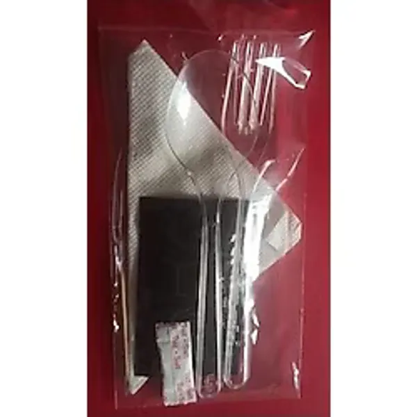 6 Lı Lüks Ikram Seti Çatal+Kaşık+Tuz+Kürdan+Islak Mendil+ Peçete 25'li Paket