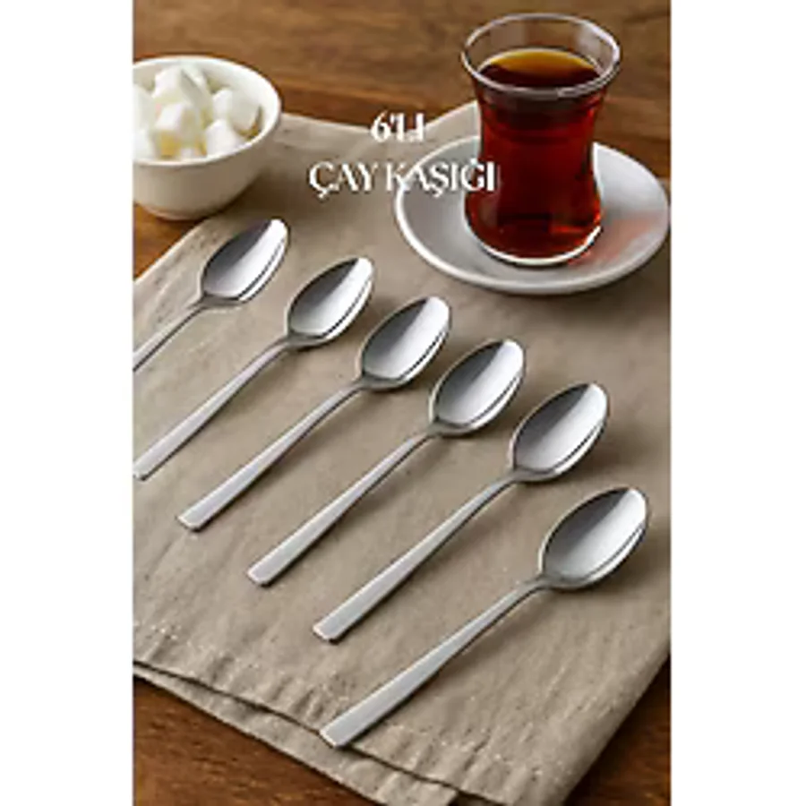 6'lı Paslanmaz Çelik Çay Kaşığı Seti