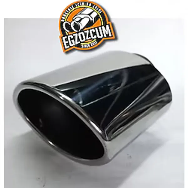 60 mm Tekli Krom oval yassı kesik sessiz egzoz ucu eksoz 1 adet--EGZOZCUM