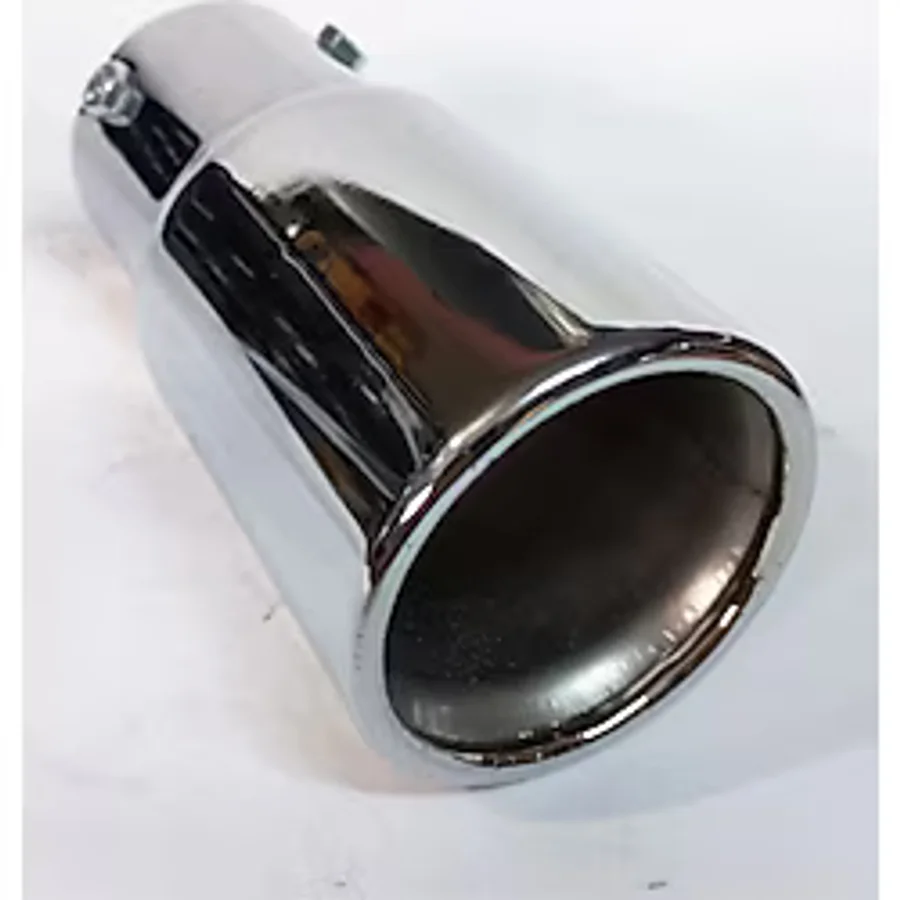 60 Mm. Yuvarlak Sessiz Nikelaj Vidali Egzoz Eksoz Ucu Tekli Uyumlu