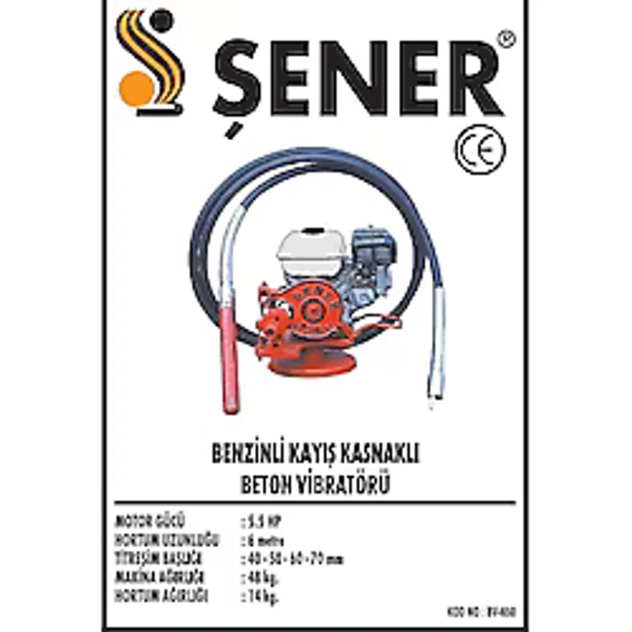 60MM. BENZİNLİ KAYIŞ KASNAKLI BETON VİBRATÖRU