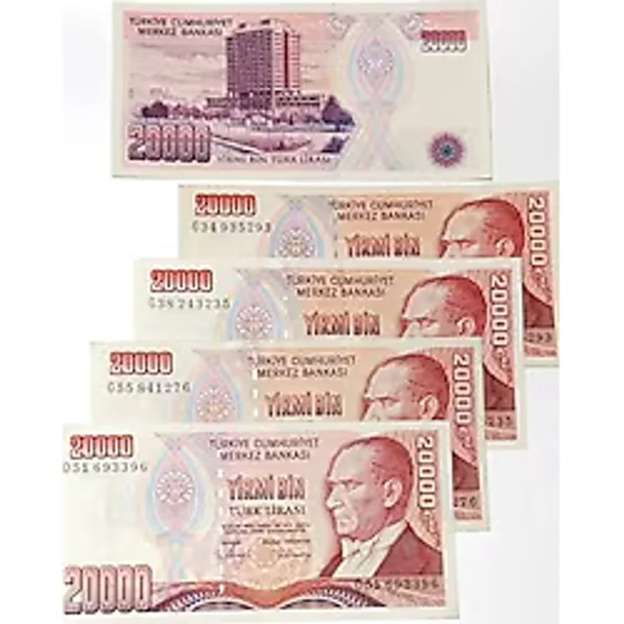 7. Emisyon 20.000 Türk Lirasi Hobi Eski Para. Koleksiyon Kağıt Para. Para Koleksiyonu.