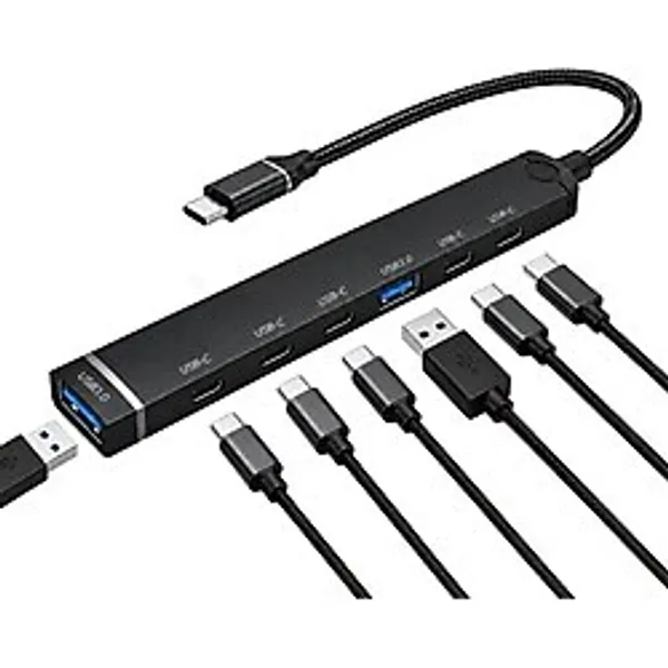 7 İn 1 Usb Type-C Çoklayıcı Hub Ads-810, 5 Usb-C 2.0, Usb 3.0 Ve Usb 2.0 Portlu Multifunctional Docking Station, Laptop Tablet Telefon PC Uyumlu, Tak Çalıştır Ads-810-C