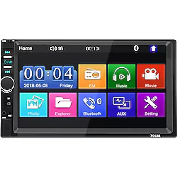 7 İnç Double Din Dokunmatik Ekranlı Bluetooth / Mirror Link / Usb / Fm Destekli Oto Multimedya Teyp Arka Kamera 7"