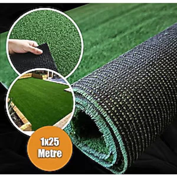 7 Mm Çim Halı 1X25 Metre Suni Dekoratif Çim Halı Kaydırmaz Tabanlı Yapay Çim Paspası