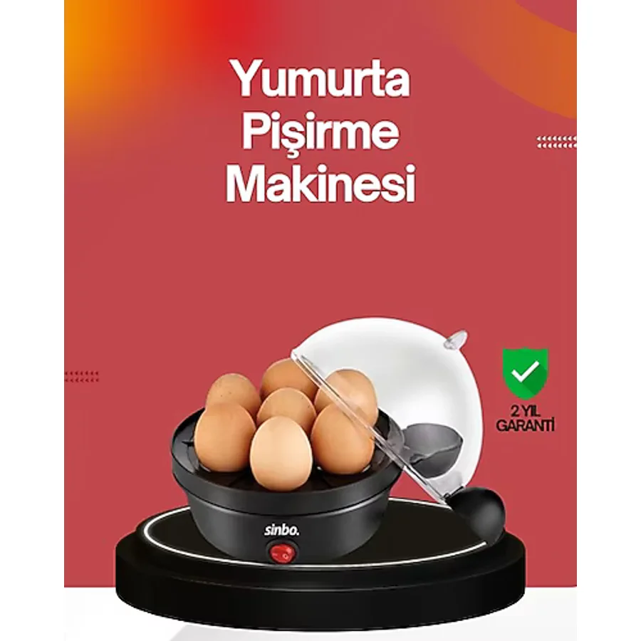 7 Yumurtalık Buharlı Yumurta Pişirme Cihazı Otomatik Kapanma Özellikli ( Lisinya )