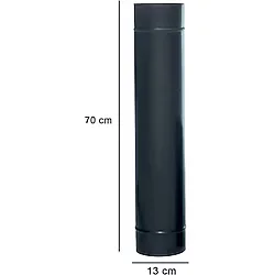 70 Cm Siyah Mat Emaye Soba Baca Borusu (Somine Icin Uygun)