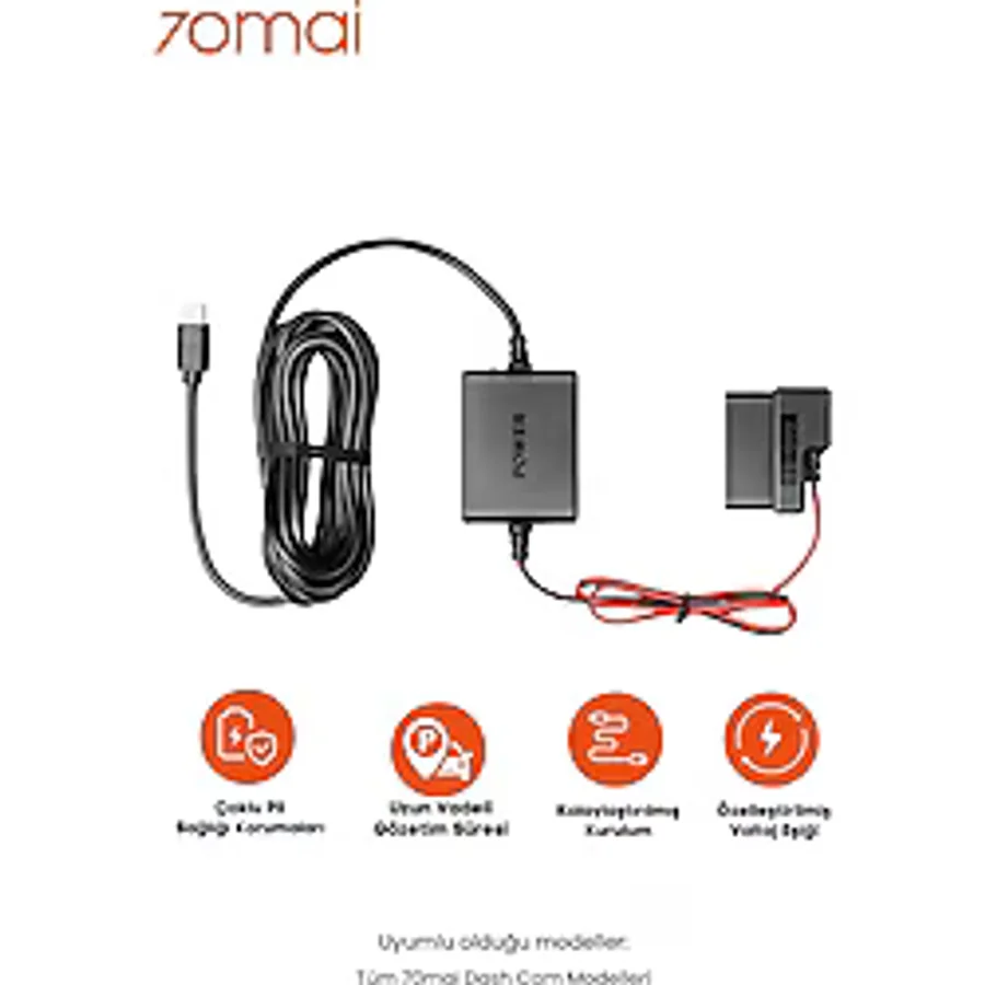 70MAI Obd-Iı Park Gözetim Kablosu (Tüm Type-C Kameralar ile Uyumlu)