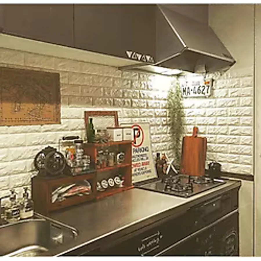 70x77cm Mutfak Tezgah Arası 3d Kendinden Yapışkanlı Sünger Tuğla Duvar Kaplama Paneli Kağıdı