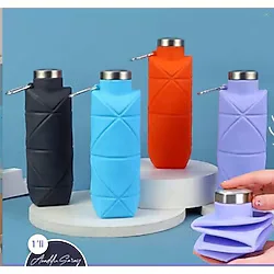 750ML Katlanabilir Sızdırmaz Portatif Silikon Su Matarası Katlanabilir Taşınabilir Suluk
