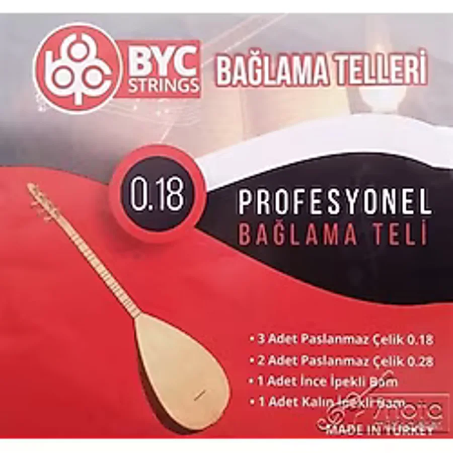 7nota BYC18 Kısa Sap Bağlama Teli Takım Profesyonel 0.18 Kısa Sap
