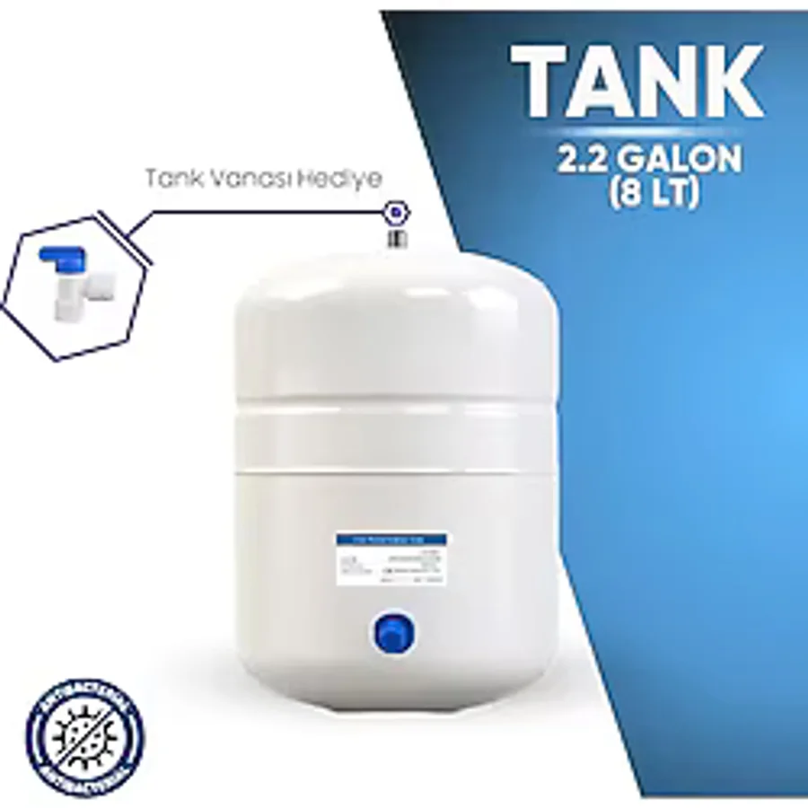 8 Lt. Metal Tank 2.2 Galon Su Arıtma Tankı