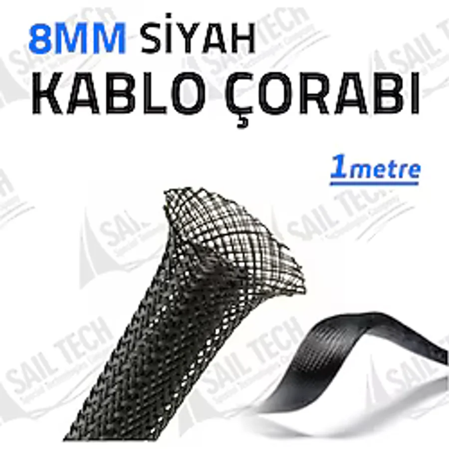 8 mm Kablo Çorabı (Siyah)