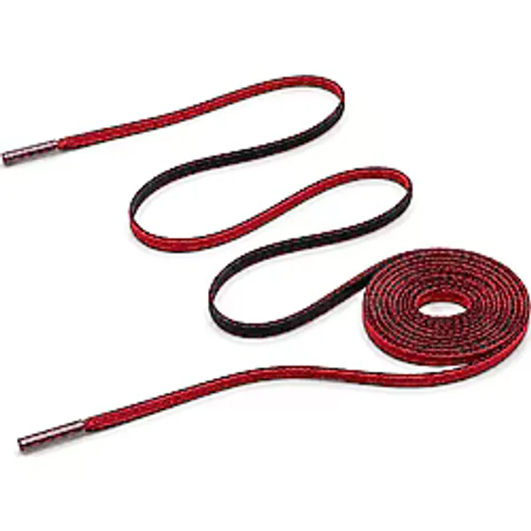 80 cm Kırmızı Siyah 5 MM Yassı Mumlu Ayakkabı Bağcığı