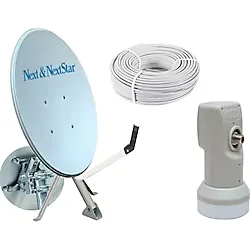 80 Cm Ofset Çanak Anten Full Set+tekli Lnb+ 25 Mt Anten Kablosu 150020