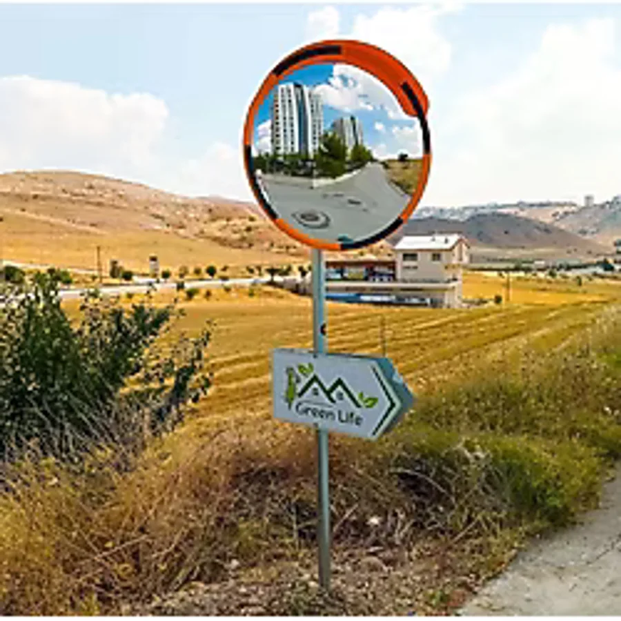 80 cm Trafik Güvenlik Aynası ve 2 m Flanşlı Direk Set
