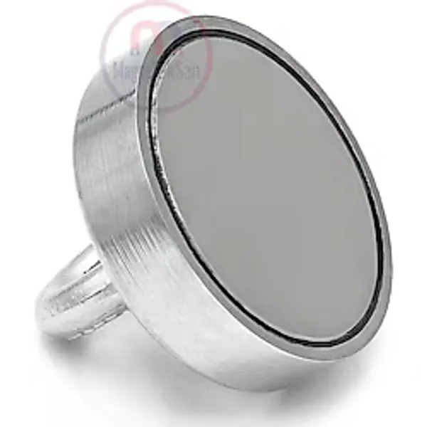 Ø80 mm Fishing Magnet - Kancalı Kurtarma Mıknatısı - Neodyum Deniz Mıknatısı - Halkalı Mıknatıs - Karabina -25 Metre 6mm Fosforlu Halat Set