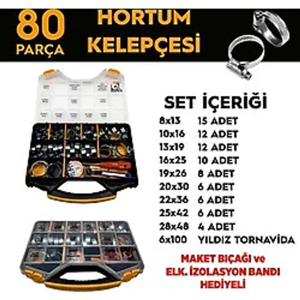 80 Parça Hortum Kelepçesi Seti