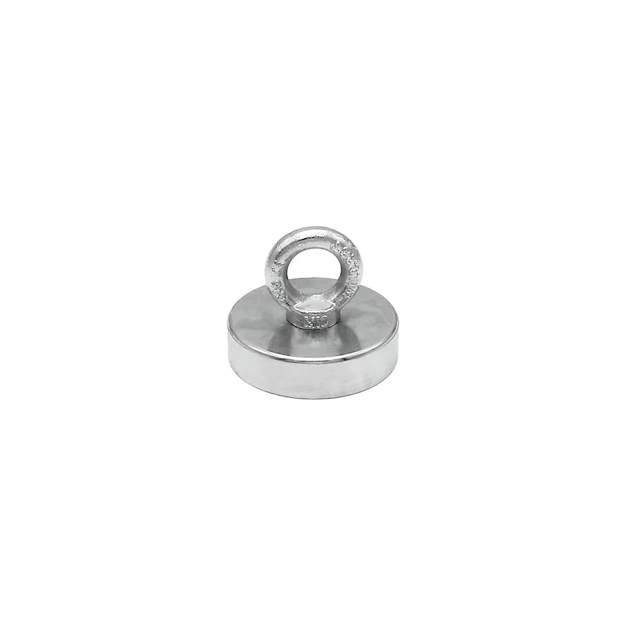 80mm DEV Deniz Mıknatısı - Fishing Magnet - Neodyum Daimi Çelik Mıknatıs - Halkalı Pot Mıknatıs - Nikel Kaplı - Paslanmaz - Kararma Yapmaz - Tuzlu Suya Dayanıklı (Ø80 mm (120kg))