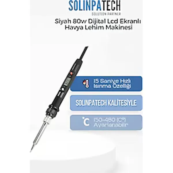 80W Dijital LCD Ekranlı Isı Ayarlı Kalem Havya Profesyonel Kullanım Lehim Makinası