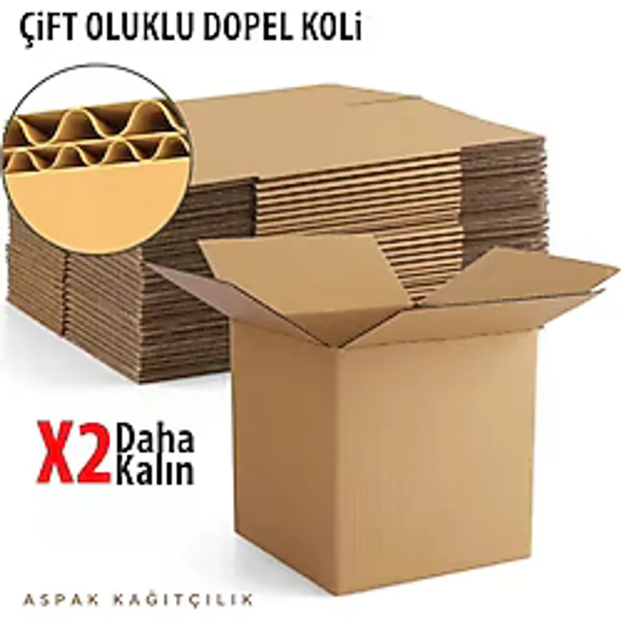80X50X50 cm Büyük Boy - Taşıma Kolisi - Taşınma Kolisi - Karton Kutu -Çift Oluklu-10 Adet- Boş Koli - Kahverengi