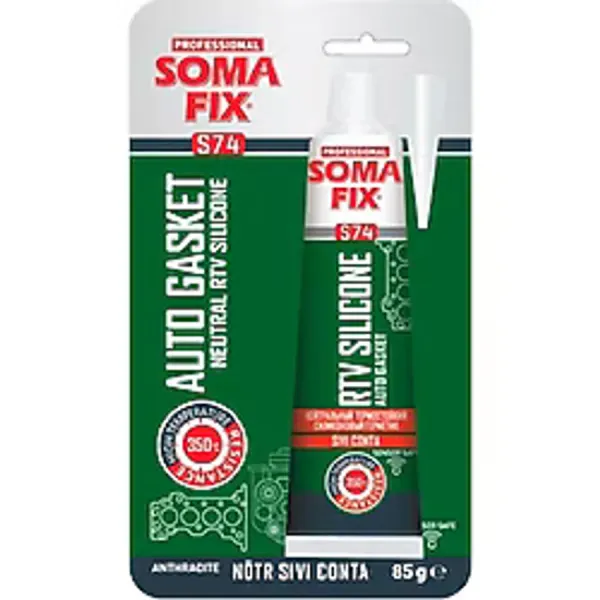 85 ml Somafix Nötr Antrasit Gri Tüp RTV Silikon Sıvı Conta 350 oC