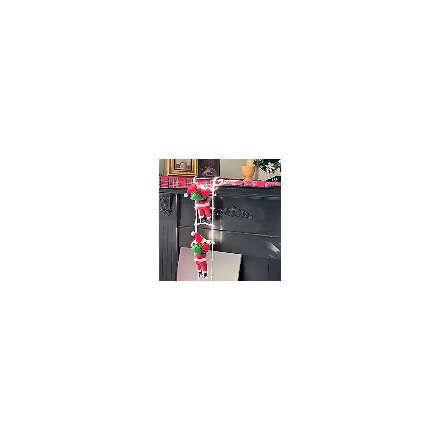 87 CM 2Lİ MERDİVENE TIRMANAN NOEL BABA YILBAŞI SÜSÜ VİTRİN NOEL SÜSLERİ YILBAŞI ÇAM AĞACI SÜSLERİ