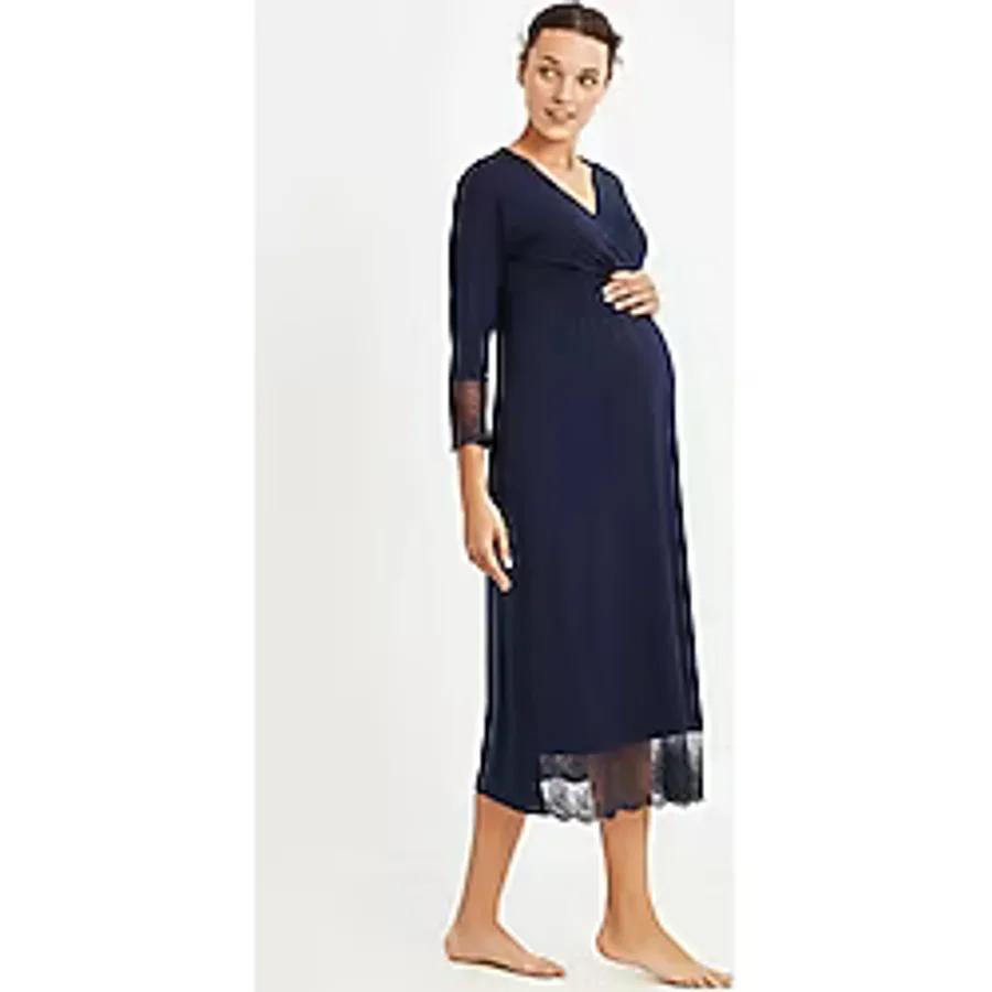 871 Lohusa Elbise - Lacivert - 2XL